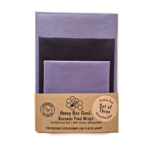 *Set of 3 Handmade Beeswax Wraps | Earth Tones Plum-0