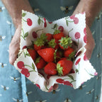 *Set of 3 Handmade Beeswax Wraps | Bees & Cherries-2