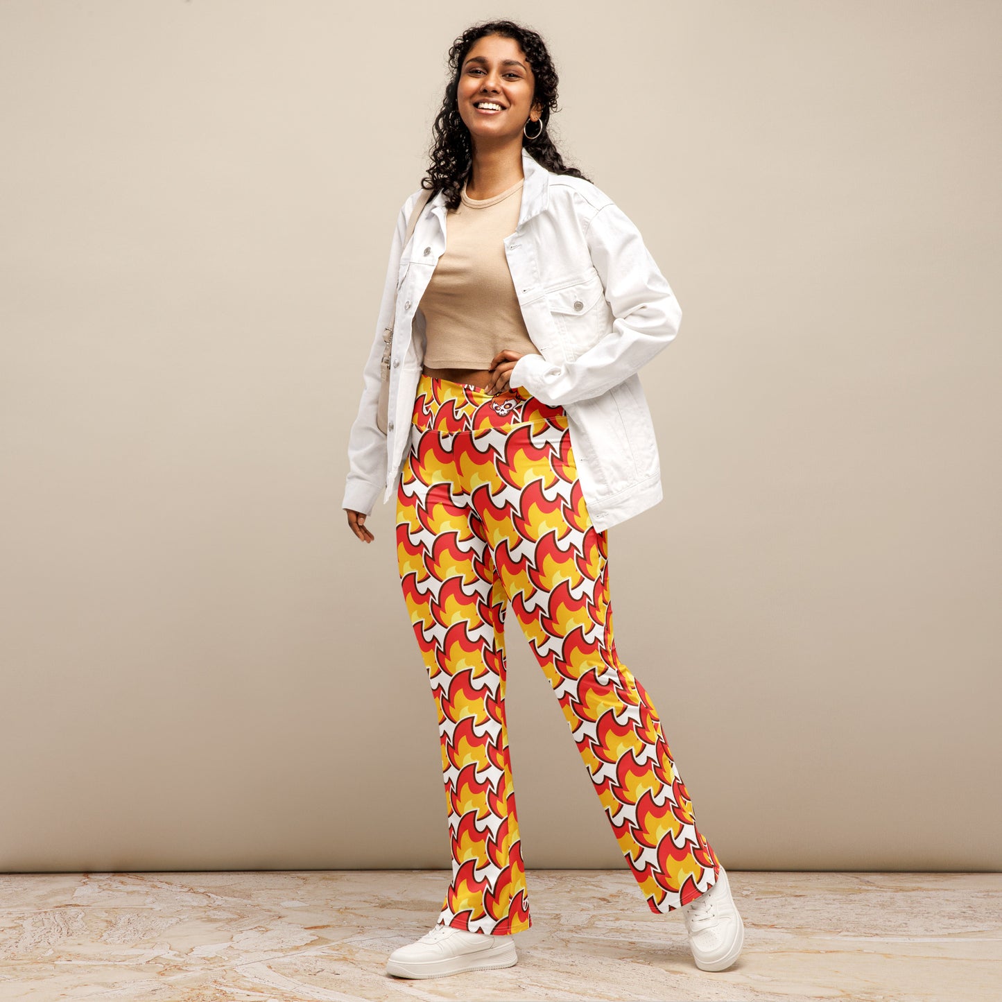 Flame On Halloween Flare leggings