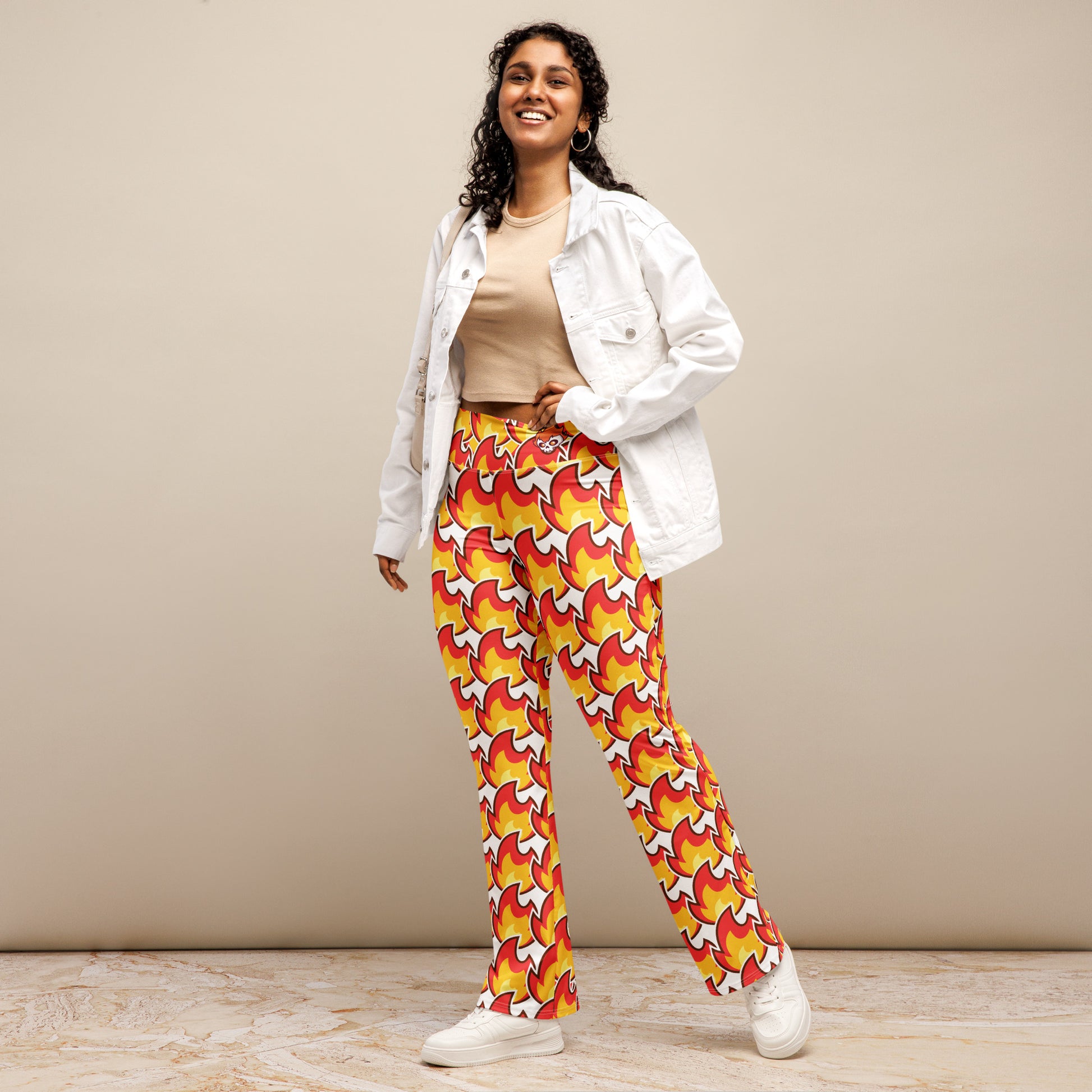 Flame On Halloween Flare leggings