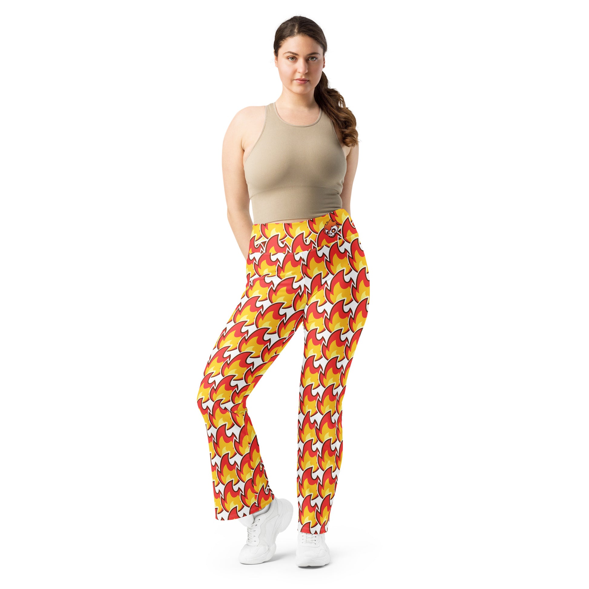 Flame On Halloween Flare leggings