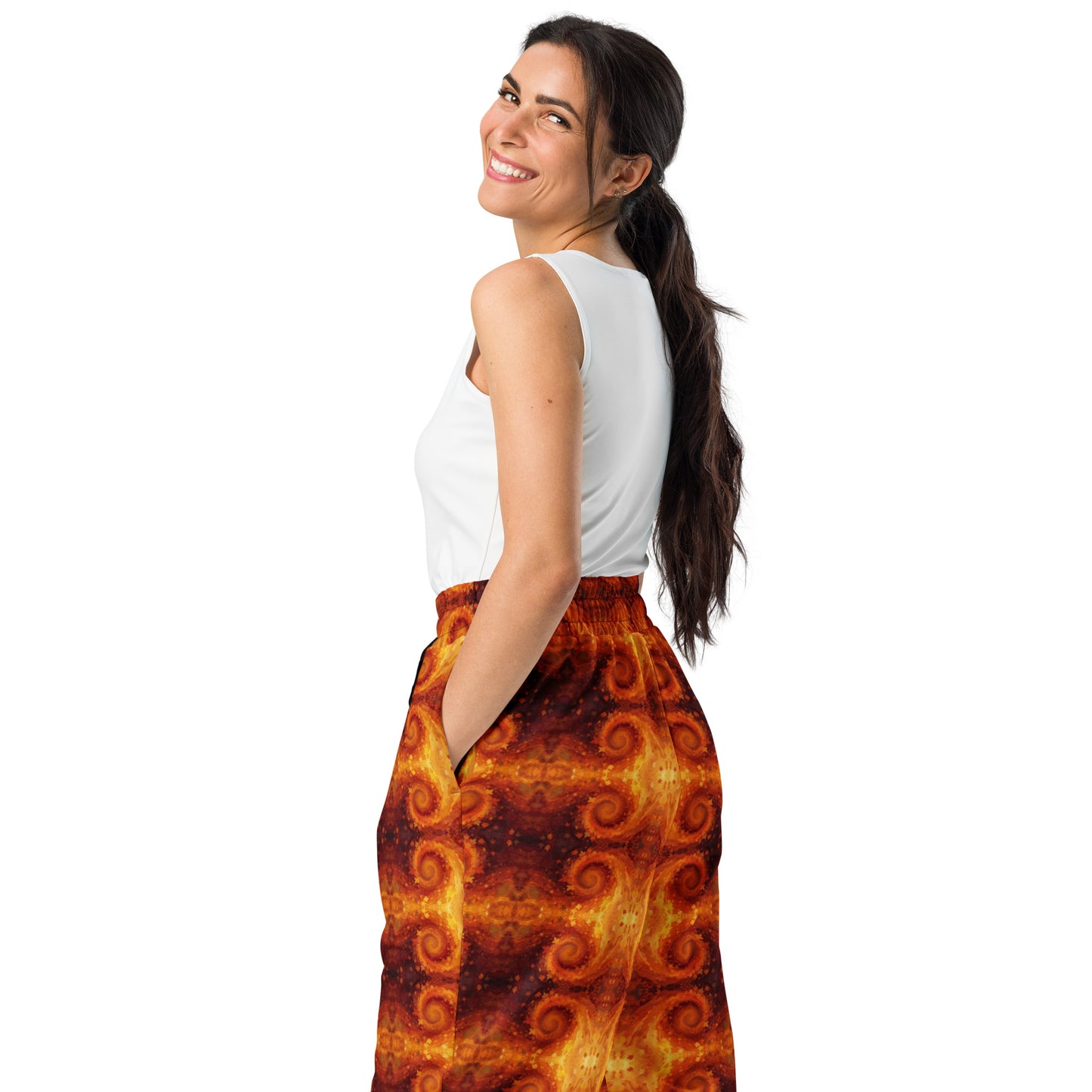 Autumn Swirl Wide-leg joggers