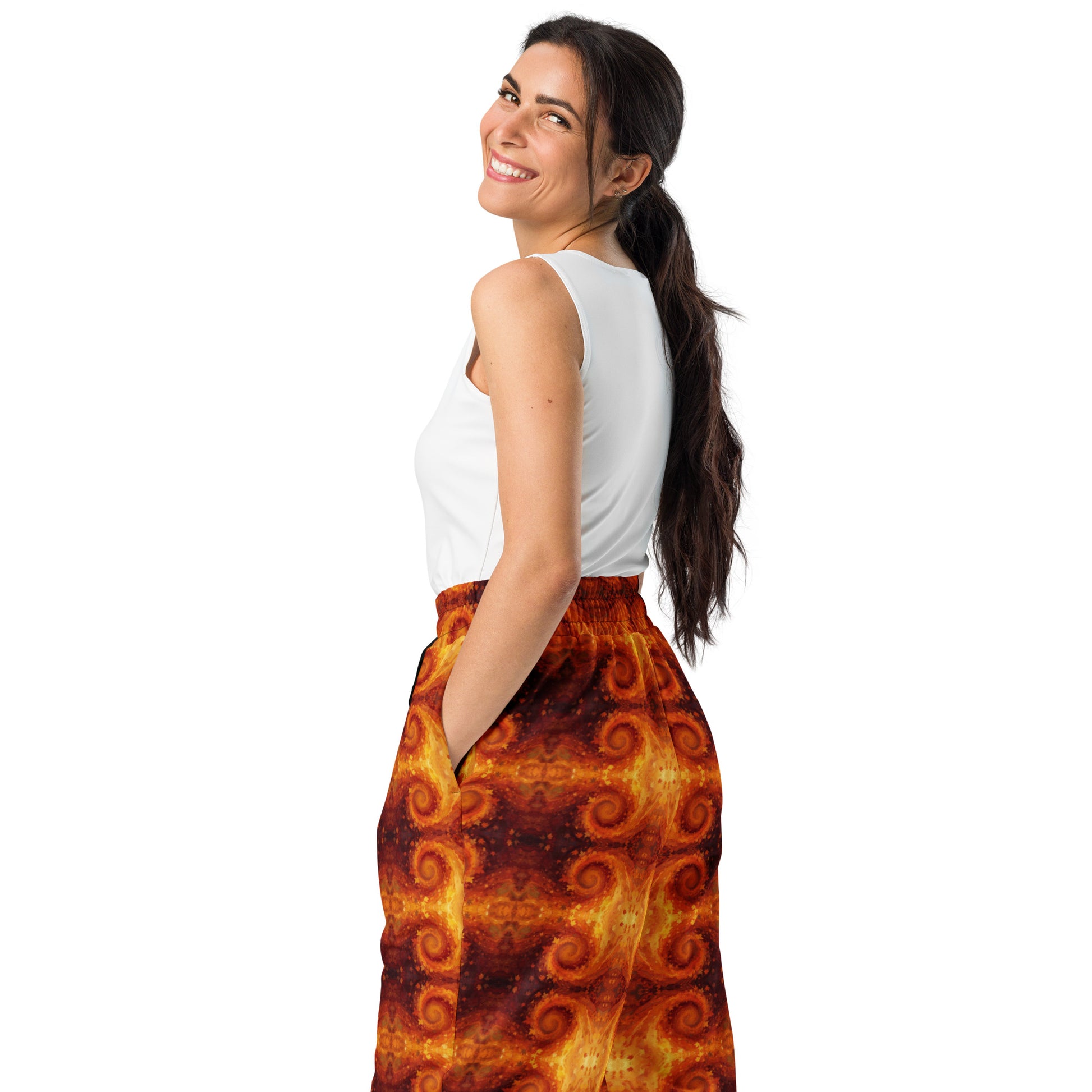 Autumn Swirl Wide-leg joggers