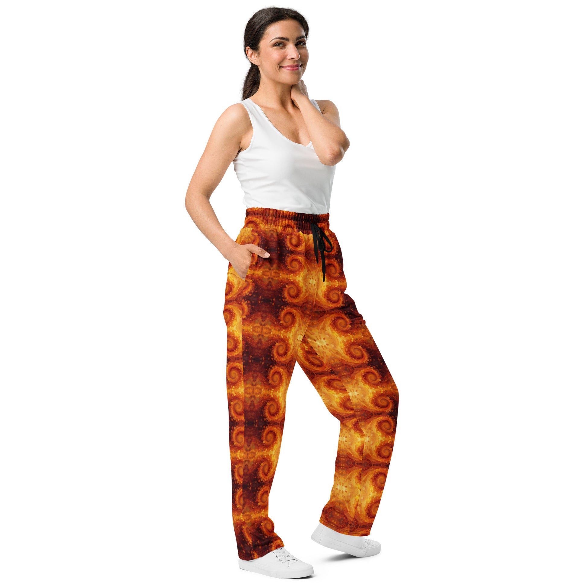 Autumn Swirl Wide-leg joggers